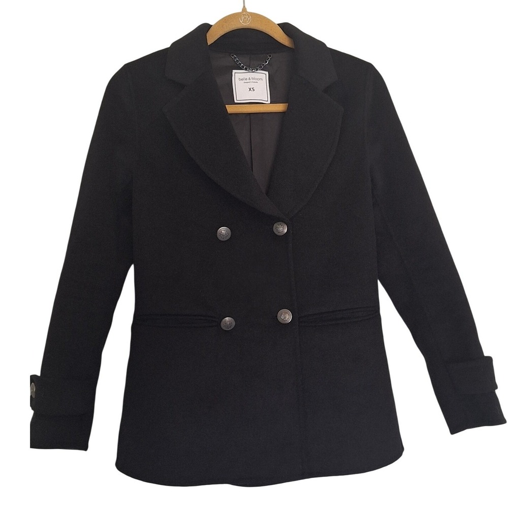Belle & Bloom Black Peacoat Jacket Size XS